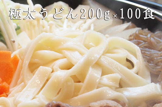【飲食店用】　四万十の極太うどん200g×100食　※こちらは極太麺です。【冷凍】【送料込み】【業務用】